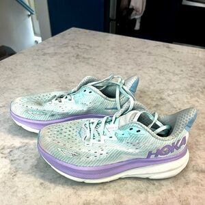 Hoka Women's Light Blue and Purple Running Shoes